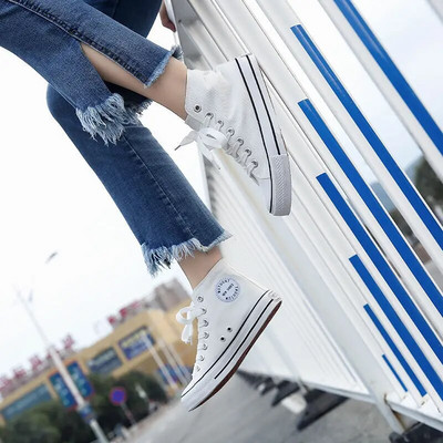 Pánske topánky Vysoké plátené topánky Módny štýl Obuv Párové vysoké plátené topánky Ležérne topánky Protišmykové študentské topánky