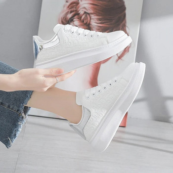Γυναικεία πάνινα παπούτσια 2021 Νέα παπούτσια πλατφόρμας μόδας Άνοιξη φθινόπωρο casual flats Γυναικεία παχιά σόλα αναπνεύσιμα λευκά βουλκανισμένα παπούτσια