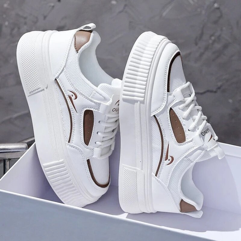 2023 új női cipők kényelmes, légáteresztő fehér sportcipők kültéri fűzős alkalmi cipők lapos cipők divatos női cipők