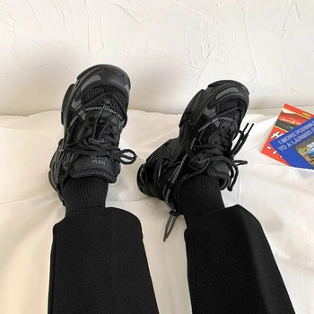 Γυναικεία παπούτσι με χοντρά πάνινα παπούτσια με παχιά κάτω πλατφόρμα Vulcanize Μόδα αναπνεύσιμα περιστασιακά παπούτσια για τρέξιμο για γυναίκα 42 44