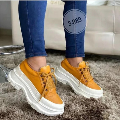 Dámske ležérne topánky z roku 2021, hrubé podrážky, hrubé tenisky, dámske plátené topánky na platforme, veľkosť 43