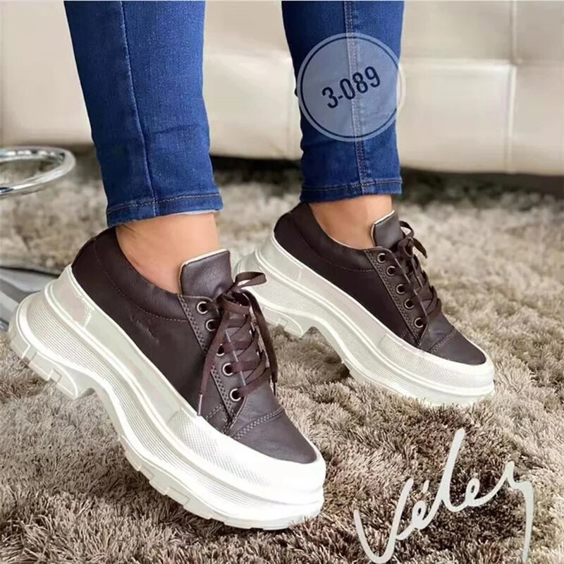 Dámske ležérne topánky z roku 2021, hrubé podrážky, hrubé tenisky, dámske plátené topánky na platforme, veľkosť 43