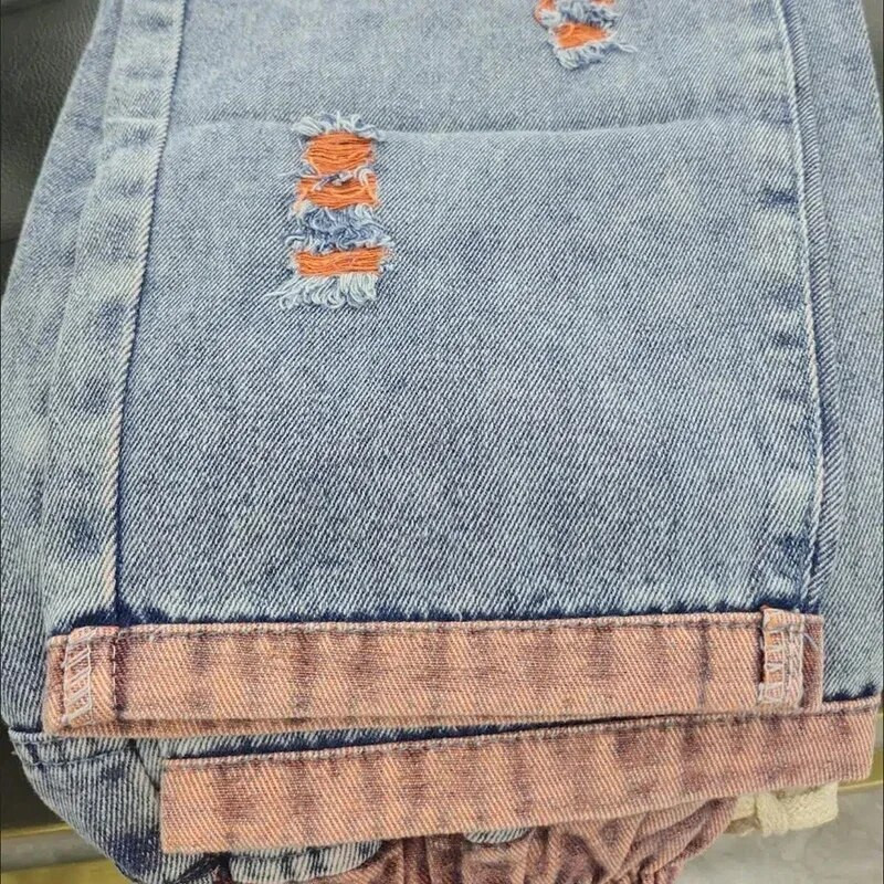 Gatvės apranga, suplėšyta skylutė, džinsai, moteriški džinsiniai kelnės iki kulkšnies, laisvalaikio „Vaqueros“ laisvi suvarstyti „Pantalones“ N257