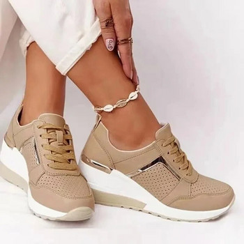 Γυναικεία Wedges Sneakers Lace-Up Αναπνεύσιμα Αθλητικά Παπούτσια Casual Platform Γυναικεία Υποδήματα Γυναικεία Βουλκανιζέ Παπούτσια Zapatillas