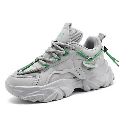 Pantofi de lux pentru bărbați, de lux, la modă, ocazional din piele secundară, respirabil, cu înălțime crescută, cu platformă plată, pantofi de alergare