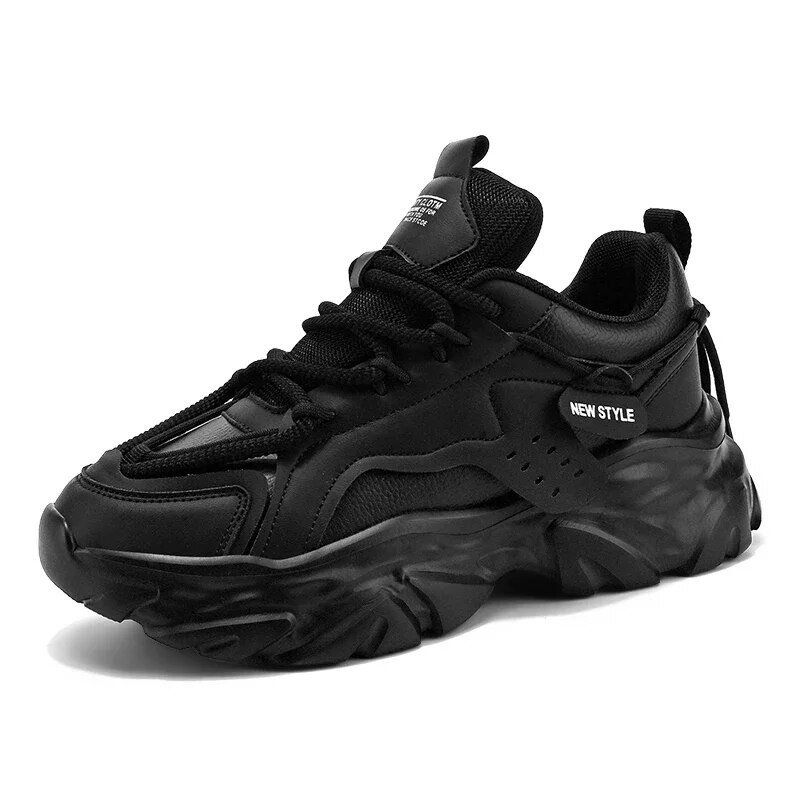 Pantofi de lux pentru bărbați, de lux, la modă, ocazional din piele secundară, respirabil, cu înălțime crescută, cu platformă plată, pantofi de alergare