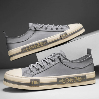 Pantofi pentru bărbați pantofi din pânză cu ajutor redus 2023 primăvara vară pantofi pentru skateboard pentru petrecerea timpului liber pantofi plat respirabili confortabili pantofi vulcanizați