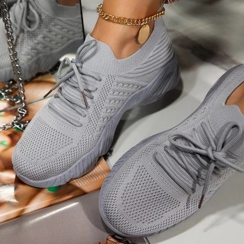Γυναικεία παπούτσια Sneakers Fashion Lace Up Platform 2022 New Summer Plus Size Flat Mesh Παπούτσια Γυναικεία παπούτσια Vulcanize Zapatos Mujer