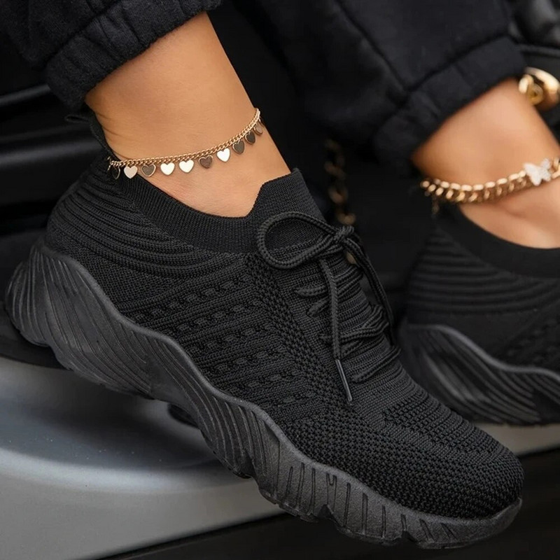 Moteriški batai sportbačiai madinga suvarstoma platforma, 2022 m., nauja vasaros didelio dydžio plokšti tinkliniai batai, moteriški vulkanizuoti batai Zapatos Mujer