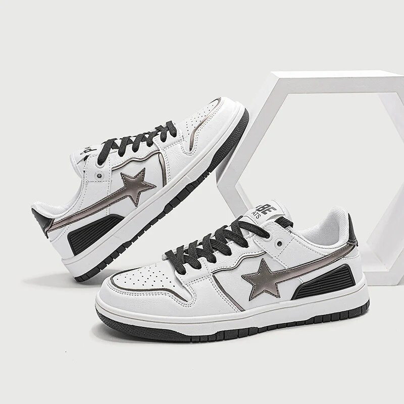 Originalūs „Bapestore“ moteriški batai Vyriški klasikiniai madingi sportbačiai „Stars“ Patogūs kvėpuojantys riedlenčių batai lauke sportiniai batai