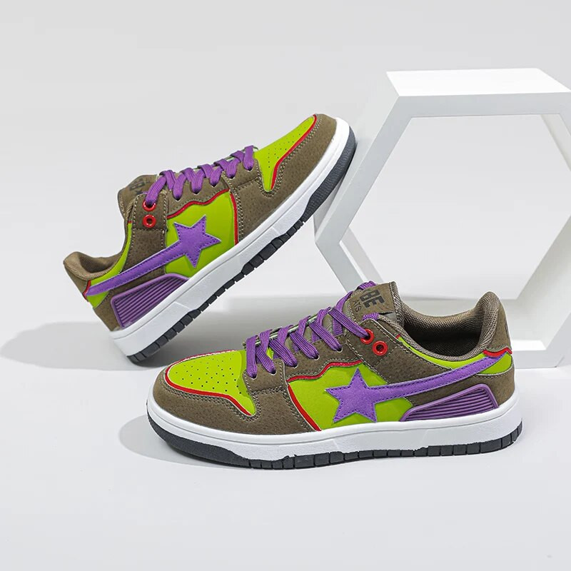 Originalūs „Bapestore“ moteriški batai Vyriški klasikiniai madingi sportbačiai „Stars“ Patogūs kvėpuojantys riedlenčių batai lauke sportiniai batai