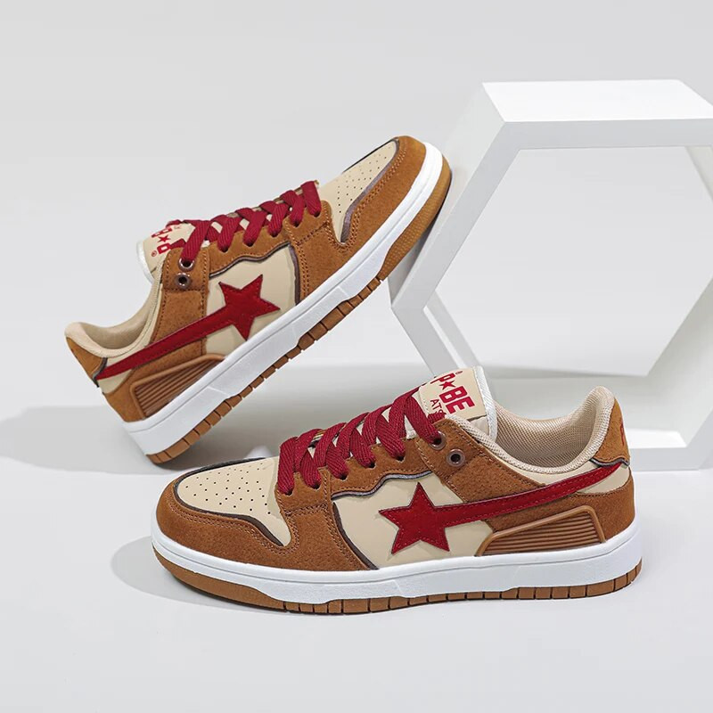 Originalūs „Bapestore“ moteriški batai Vyriški klasikiniai madingi sportbačiai „Stars“ Patogūs kvėpuojantys riedlenčių batai lauke sportiniai batai