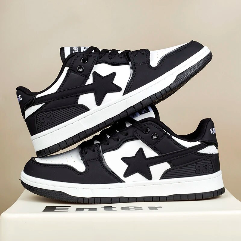 Originalūs „Bapestore“ moteriški batai Vyriški klasikiniai madingi sportbačiai „Stars“ Patogūs kvėpuojantys riedlenčių batai lauke sportiniai batai