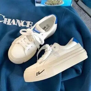 Harajuku Klasické platformové biele topánky pre ženy, jarné a jesenné topánky, nové univerzálne čierne biele plátené topánky, ležérne vulkanizované topánky