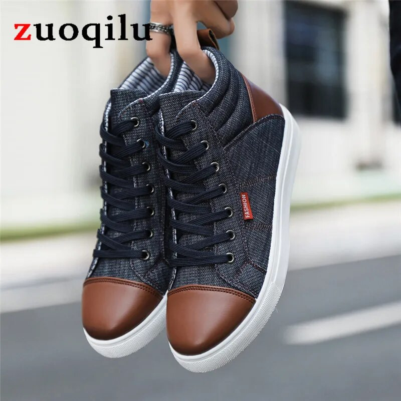 Τζιν casual παπούτσια για άντρες καμβά παπούτσια που αναπνέουν casual παπούτσια ανδρικά πάνινα παπούτσια ψηλά βουλκανισμένα ανδρικά παπούτσια zapatillas hombre