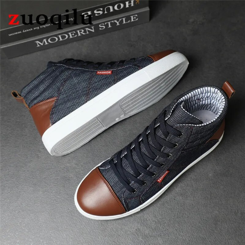 Τζιν casual παπούτσια για άντρες καμβά παπούτσια που αναπνέουν casual παπούτσια ανδρικά πάνινα παπούτσια ψηλά βουλκανισμένα ανδρικά παπούτσια zapatillas hombre