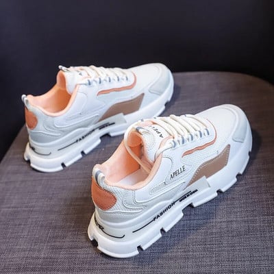 Dámske tenisky, zimné teplé kožušinové 2022, módne kórejské dámske robustné tenisky na platforme, jesenné priedušné, zmiešané farby, dámske topánky