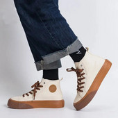 Dámske topánky Čierne šnurovacie Dámske topánky z plátna s vysokým topom Doprava zdarma Akcia Ponuka Nízka cena Luxusná kvalita Lacné Ľahké