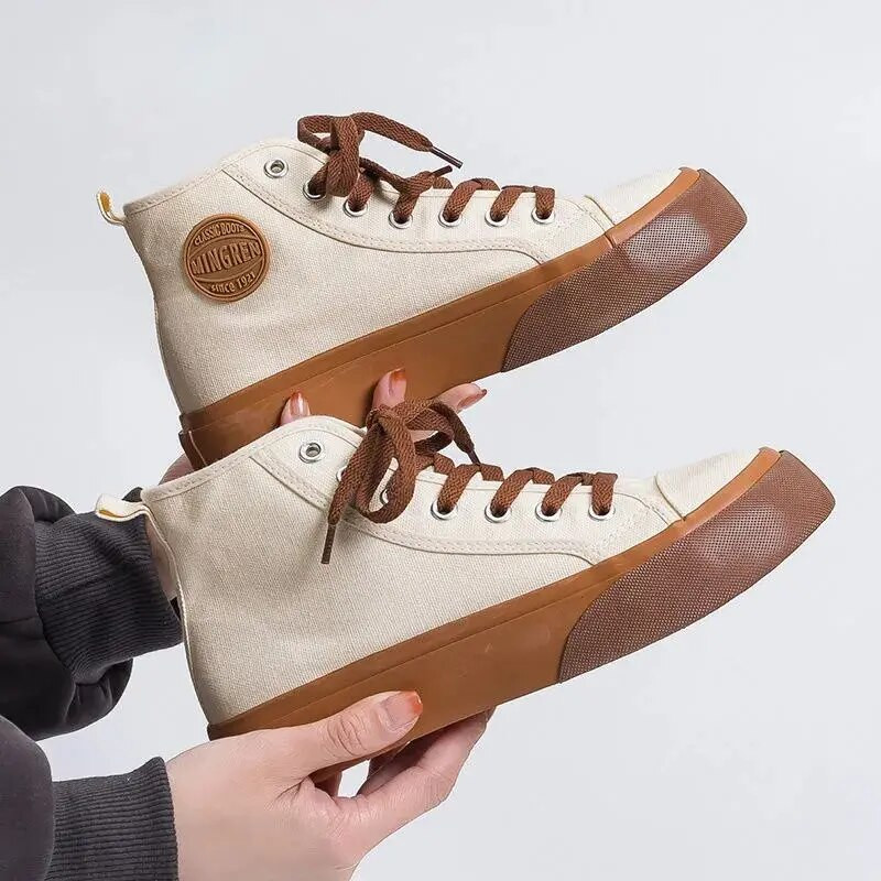 Dámske topánky Čierne šnurovacie Dámske topánky z plátna s vysokým topom Doprava zdarma Akcia Ponuka Nízka cena Luxusná kvalita Lacné Ľahké