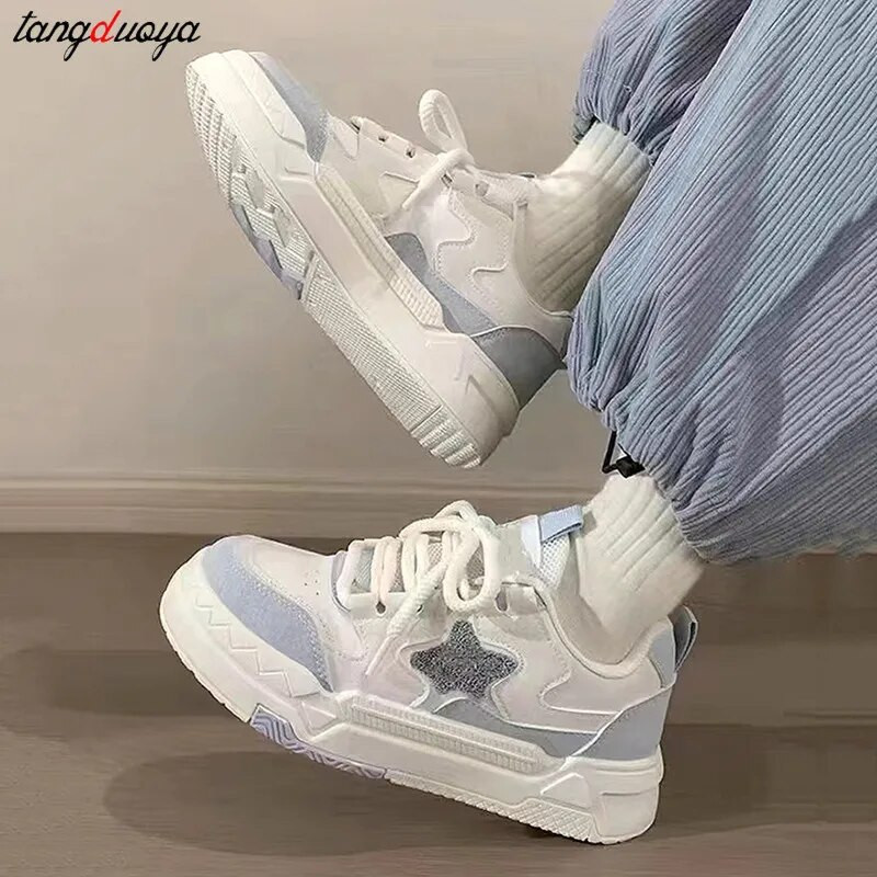 Tenisky Dámske športové topánky Hrubé tenisky na platforme Dámske bežecké dizajnérske tenisky y2k Ležérne vulkanizované topánky z umelej kože