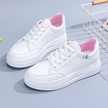 Comemore Дамски 2023 Пролетни нови дамски ежедневни обувки с дебела подметка за спортни студенти Маратонки Дамски бели спортни обувки на платформа