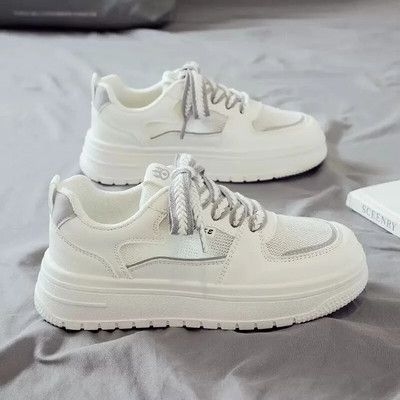 Dámske tenisky na platforme, dámske tenisky, dámske turistické topánky, hrubé tenisky biele, ležérne nazúvacie vulkanizované topánky 2023