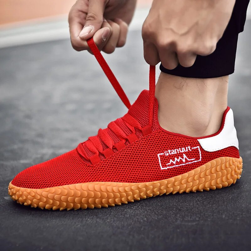 Vyriški sportbačiai Moteriški stambūs sportbačiai Vasariniai kvėpuojantys raudoni sportiniai bateliai Running Flats Teniso bateliai plius dydžio Zapatos Deportivos