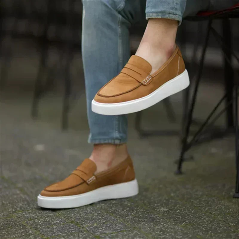 Pantofi Vulcanizați noi pentru bărbați, maro solid, pantofi de designer cu slip-on, pentru bărbați, mărimea 38-46, pantofi pentru bărbați