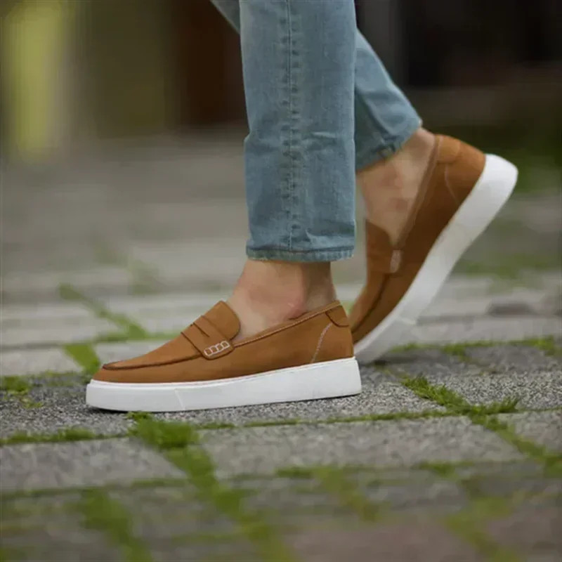 Pantofi Vulcanizați noi pentru bărbați, maro solid, pantofi de designer cu slip-on, pentru bărbați, mărimea 38-46, pantofi pentru bărbați