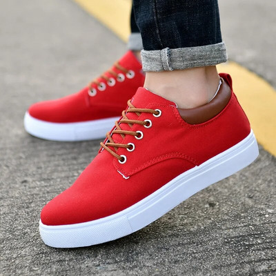 Pantofi de pânză pentru bărbați, marca, respirabil, pentru bărbați, mărime mare, confortabil, plimbare, pantofi sport, alb, negru, gri, albastru, roșu