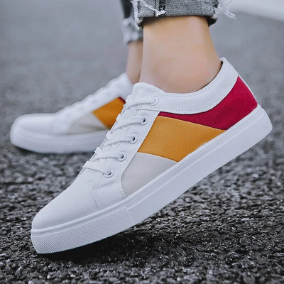 Pantofi de pânză pentru bărbați, marca, respirabil, pentru bărbați, mărime mare, confortabil, plimbare, pantofi sport, alb, negru, gri, albastru, roșu