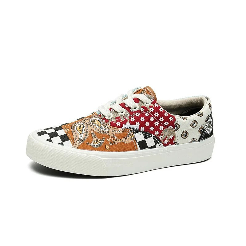 Vyriški, moteriški, retro drobiniai batai 2024 m. Nauja pora, madingi, universalūs lentos batai Madingi languoti spalvoti sportiniai ir laisvalaikio batai