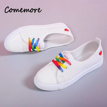 Comemore Fashion Trend Черно-бели обувки на равна подметка Младежки Campus Girl Shallow Mouth 2023 Дамски ежедневни плоски обувки Летни бели маратонки