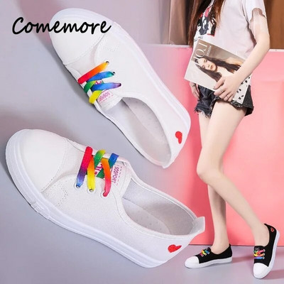 Comemore Fashion Trend Черно-бели обувки на равна подметка Младежки Campus Girl Shallow Mouth 2023 Дамски ежедневни плоски обувки Летни бели маратонки