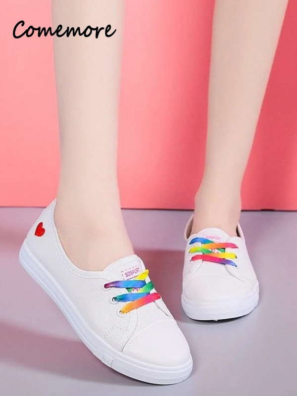Comemore Módny trend Čiernobiele ploché topánky pre mládež Campus Girl Plytké ústa 2023 Dámske ležérne ploché letné biele tenisky