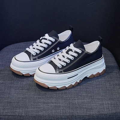 Jarné nové plátené topánky Dámske prístavné módne malé biele topánky Študentské topánky na platforme Športové topánky Ležérne topánky pre jednotlivcov