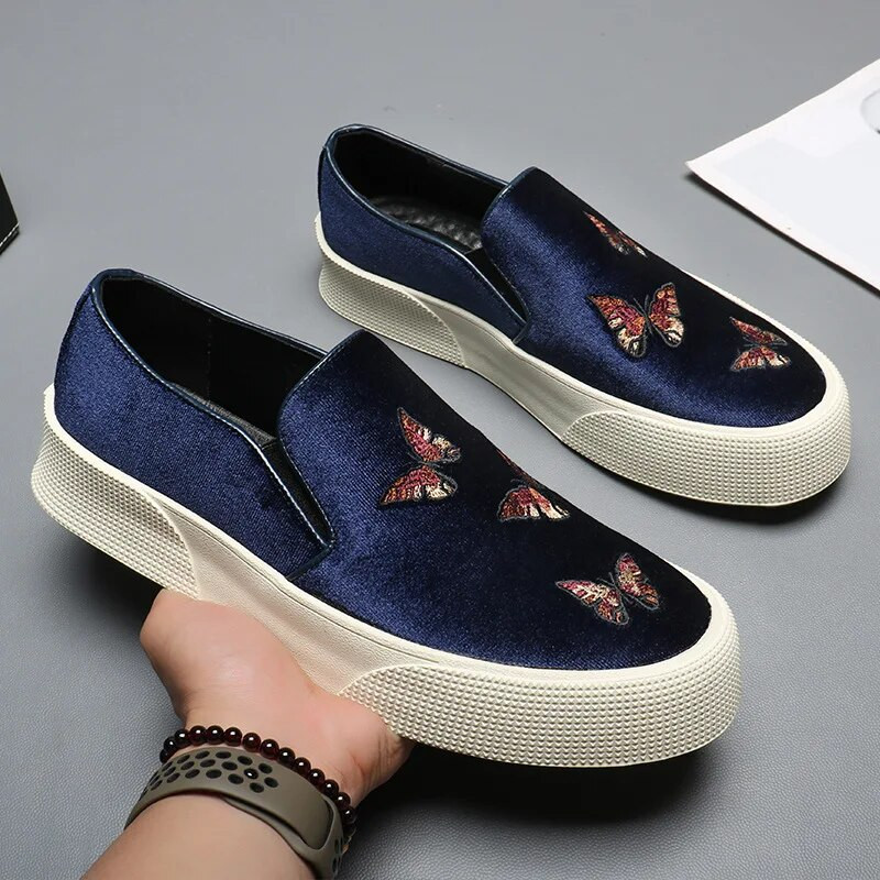 Nové modré pánske vulkanizované topánky, čierno-zelené tenisky, ležérne topánky, veľkosť 38-44