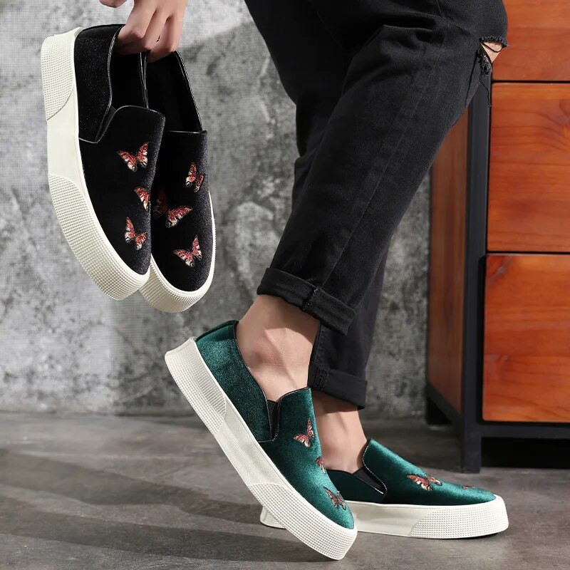 Nové modré pánske vulkanizované topánky, čierno-zelené tenisky, ležérne topánky, veľkosť 38-44