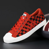 2022, la modă nouă, pantofi casual pentru bărbați, pantofi de pânză pentru bărbați, roșii în carouri, espadrille respirabile, pantofi clasici pentru bărbați, pantofi de primăvară