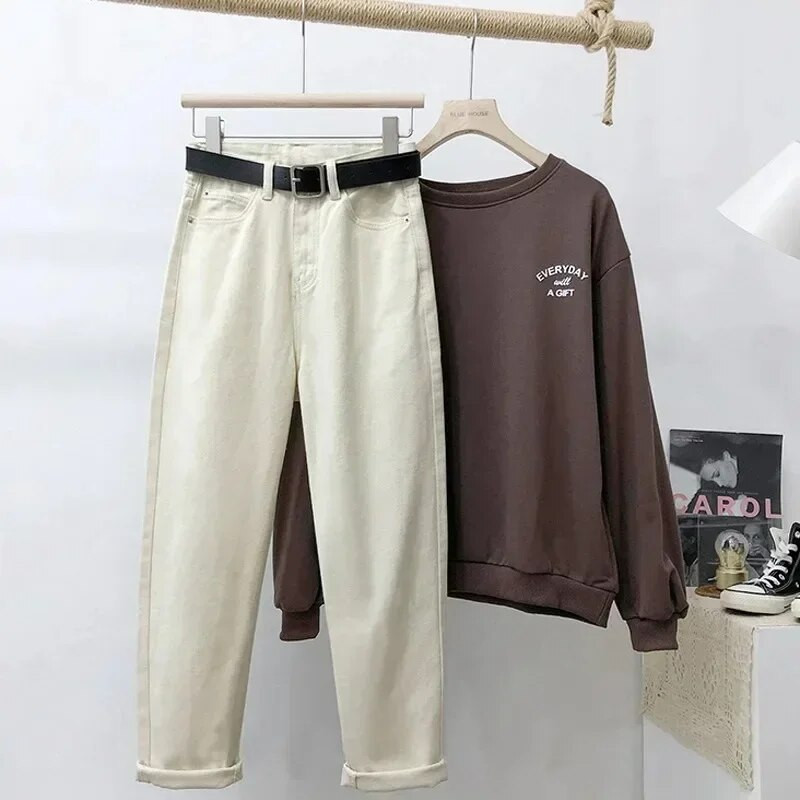 Blugi pentru mamă de damă, cu centură, pentru femei, ocazional, îmbrăcăminte de stradă, antrenament, harem, prieten, talie înaltă, pantaloni din denim pentru femei, pantaloni asortați