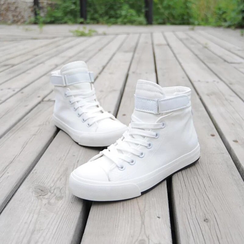 Pánske plátené topánky s vysokým pásom, módne tenisky na šnurovanie, ležérne pánske tenisky so suchým zipsom