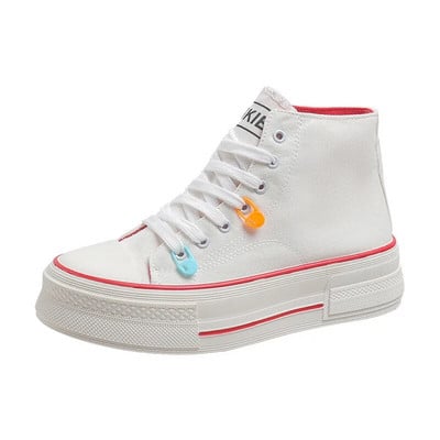 Jesenné nové módne topánky s hrubou podrážkou a vysokým pásom, okrúhle tenisky so šnurovaním, ležérne tenisky, bežecké topánky, dámske topánky