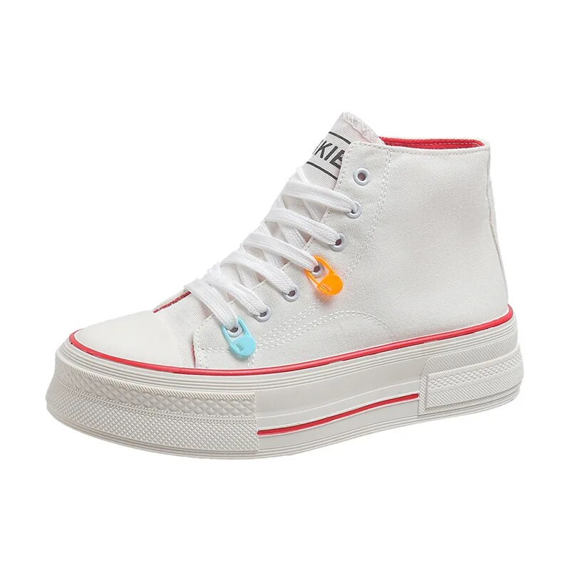 Jesenné nové módne topánky s hrubou podrážkou a vysokým pásom, okrúhle tenisky so šnurovaním, ležérne tenisky, bežecké topánky, dámske topánky