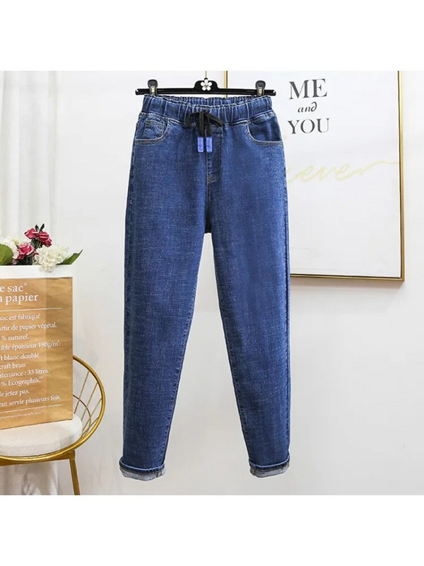 Dámske voľné džínsy s vysokým pásom, nadrozmerné 5xl, vrecovité háremové džínsy, kórejské ležérne nohavice, capri nohavice