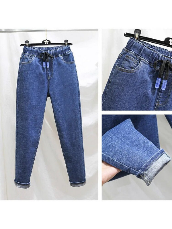 Dámske voľné džínsy s vysokým pásom, nadrozmerné 5xl, vrecovité háremové džínsy, kórejské ležérne nohavice, capri nohavice