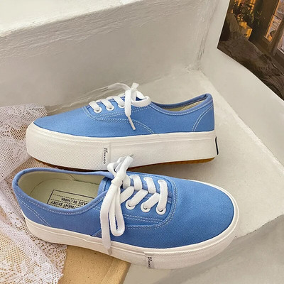 Dámske nízke plátené topánky jar/leto pouličná móda šnurovacie ploché vulkanizované tenisky dizajnérske ležérne bežecké športové topánky