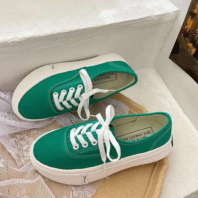 Dámske nízke plátené topánky jar/leto pouličná móda šnurovacie ploché vulkanizované tenisky dizajnérske ležérne bežecké športové topánky