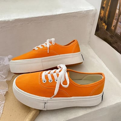 Dámske nízke plátené topánky jar/leto pouličná móda šnurovacie ploché vulkanizované tenisky dizajnérske ležérne bežecké športové topánky