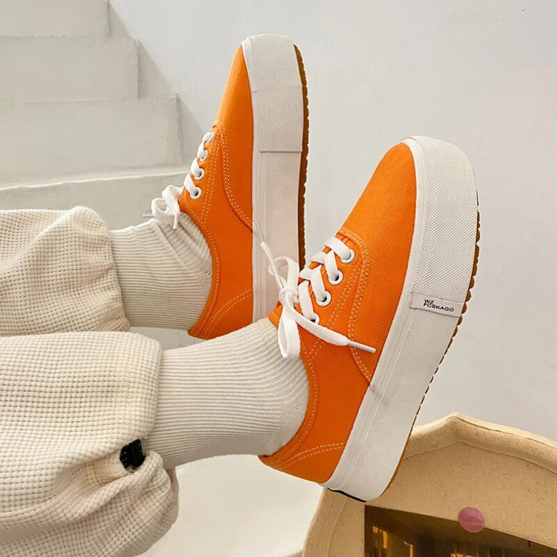 Dámske nízke plátené topánky jar/leto pouličná móda šnurovacie ploché vulkanizované tenisky dizajnérske ležérne bežecké športové topánky