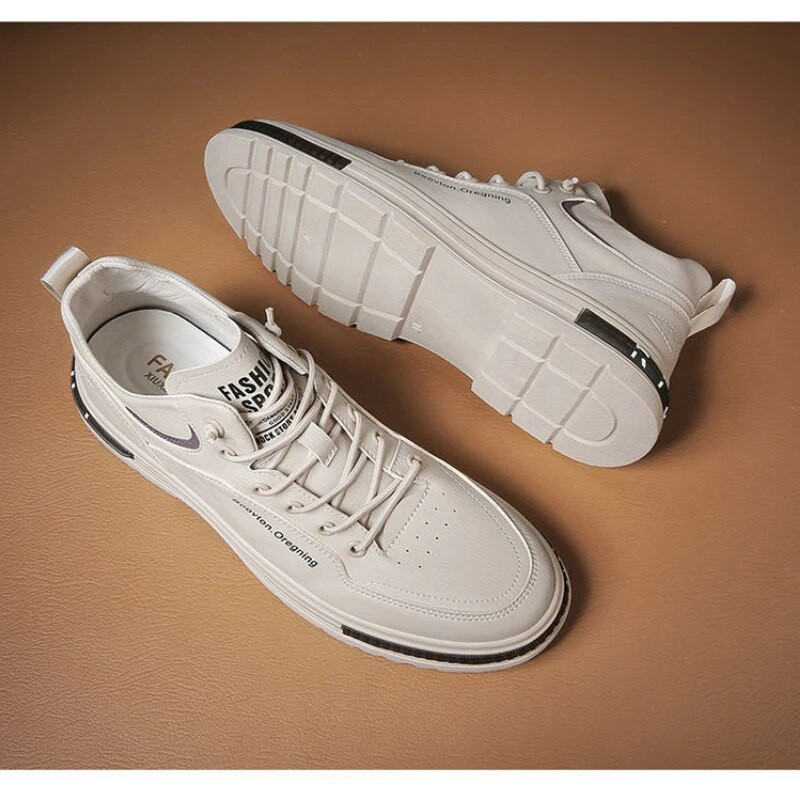 Jesenné tenisky pre mužov, trendy, vysoké, ležérne, jogging, ploché topánky, mužské šnurovacie topánky, kórejská verzia, náradie, tenisky, Zapatilla Hombre